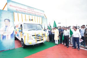 Dr. Saha flagged off two advanced blood transport vans