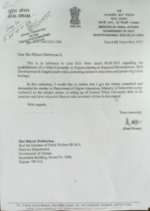 Historic Step: Tripura Secures Central Tribal University Sanction