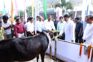 CM Dr. Manik Saha feeding animals green grass
