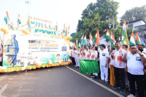 Saha Flags Off Unity March, Pays Tribute to Iron Man