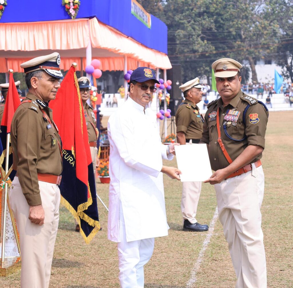 Police personnel honored by CM Dr. Manik Saha