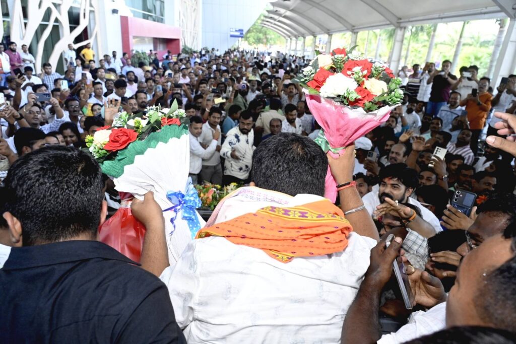 BJP Karyakartas celebrate Abhishek Debroy’s remarkable rise
