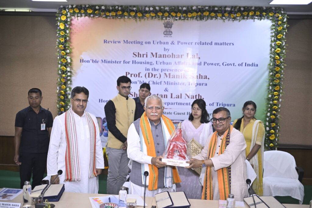 Tripura Power Department Activities Reviewed by Union Minister Khattar