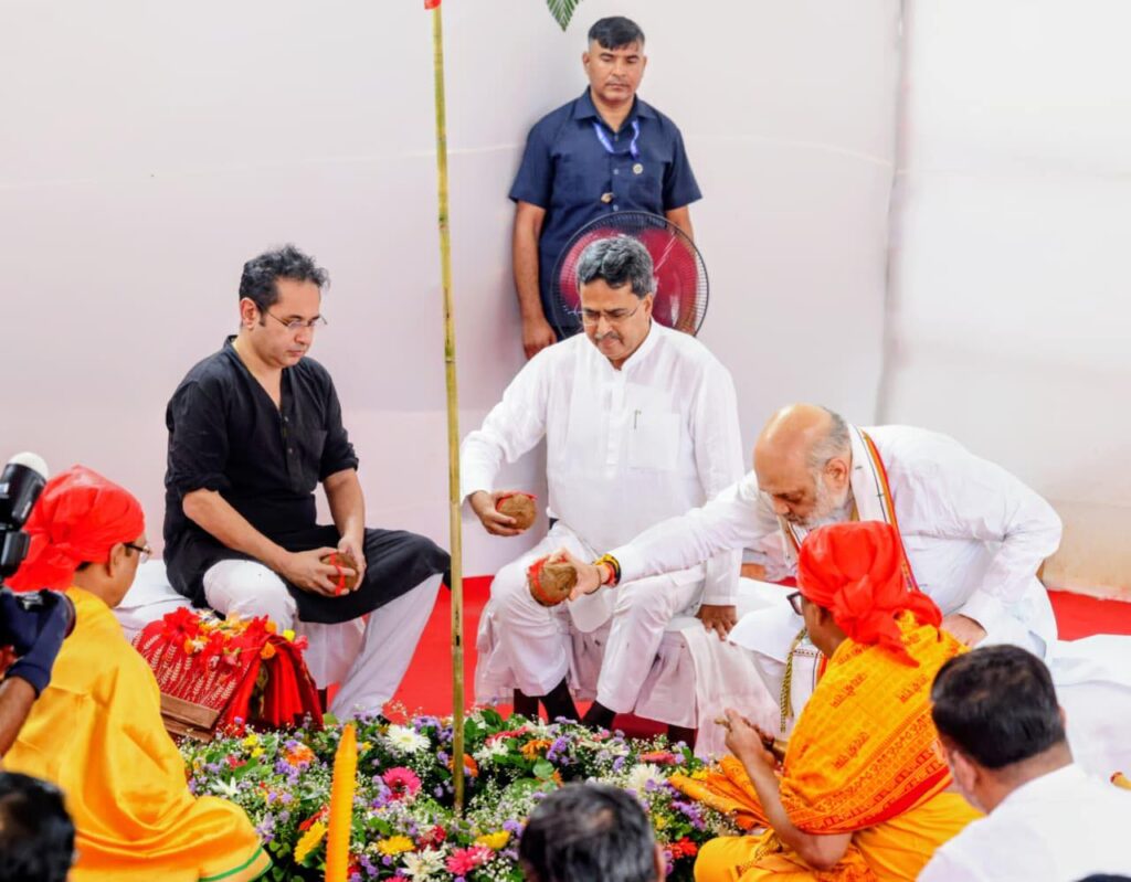 Shah Lays Foundation Stone for Taj Palace Hotel