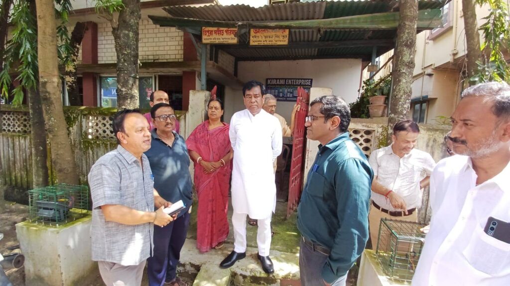 Mayor Dipak Majumder inspects Agartala waterlogging-prone areas