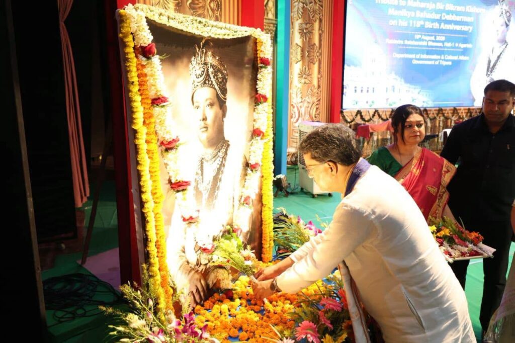 CM Dr. Saha pays floral tribute to Maharaja Bir Bikram on birth anniversary