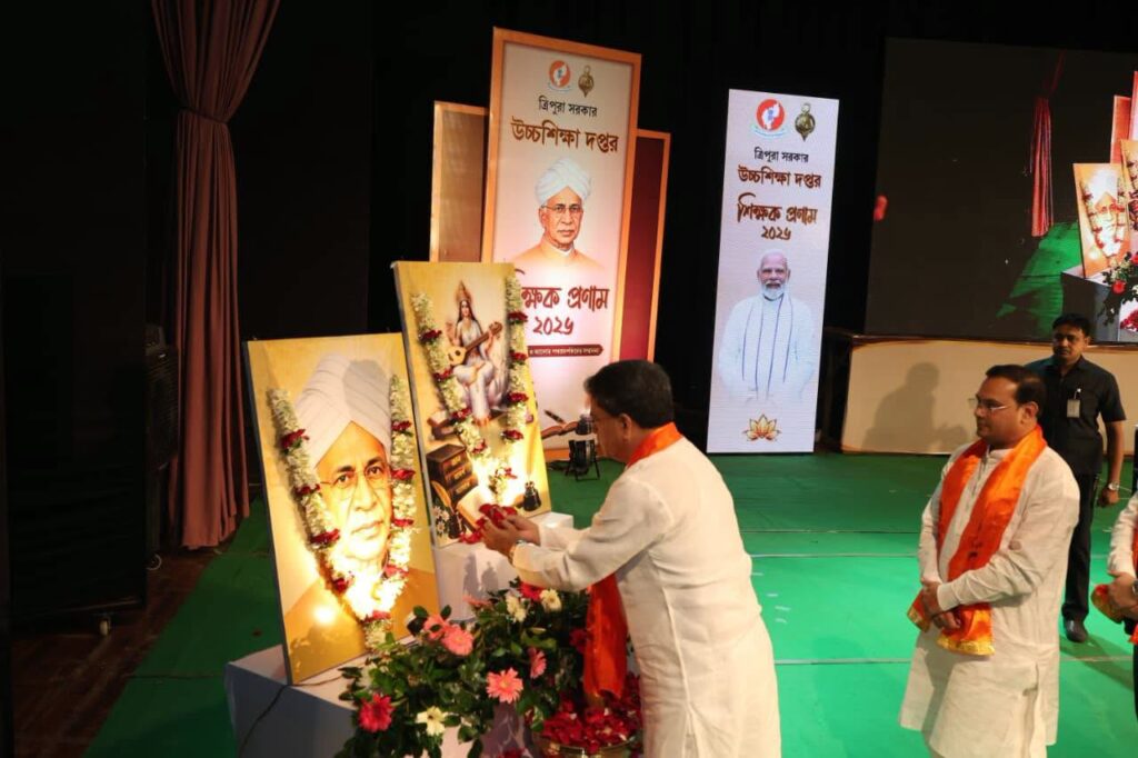 Manik Saha praises teachers as society’s true guiding lights.