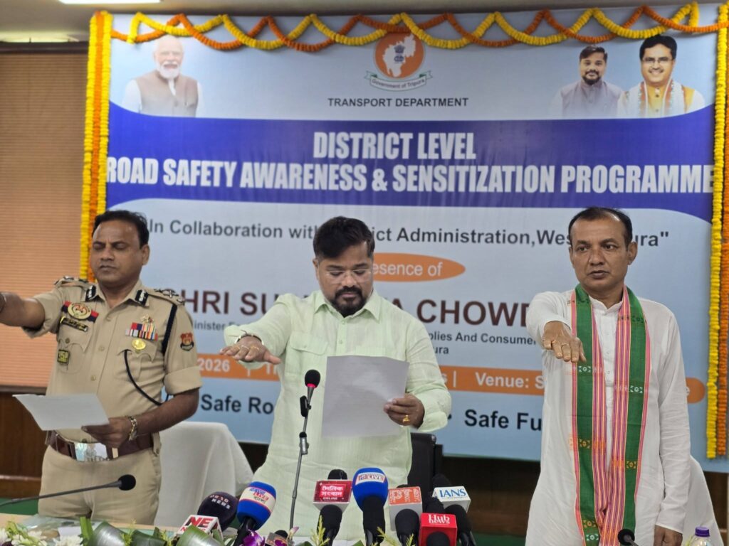 Sushanta Chowdhury urges wider awareness for safer roads across Tripura.