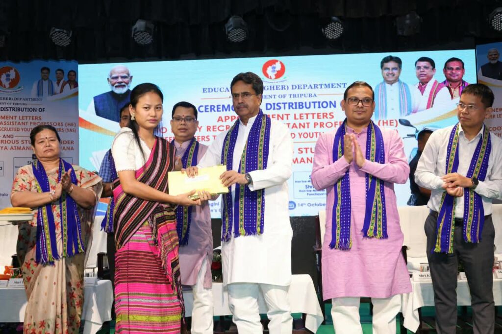 CM Manik Saha Hands Appointment Letters to 74 Assistant Professors in Tripura