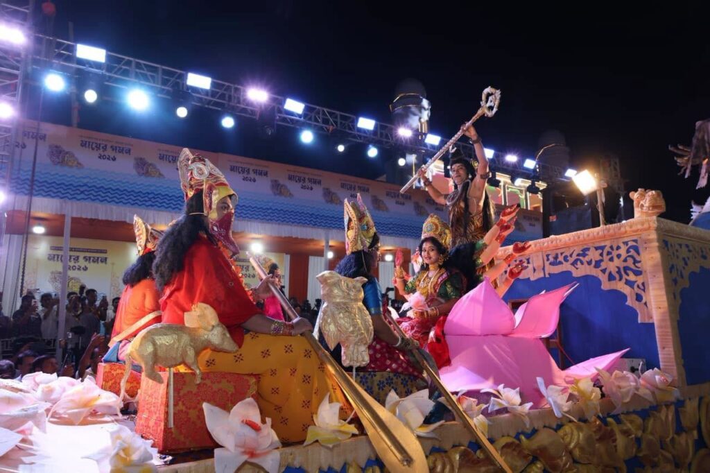 Agartala Celebrates Durga Puja Traditions Through Mayer Gaman 2026 Carnival.
