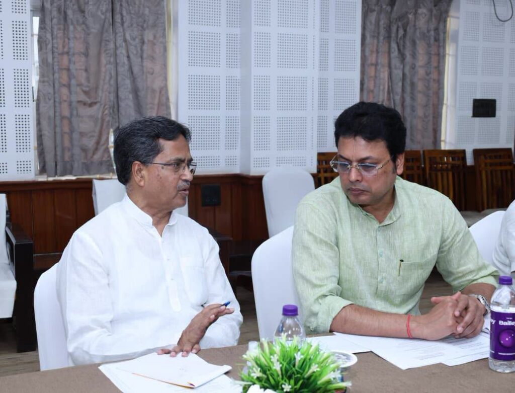 Manik Saha Attends BJP Core Committee Meeting Ahead of Civic Polls.