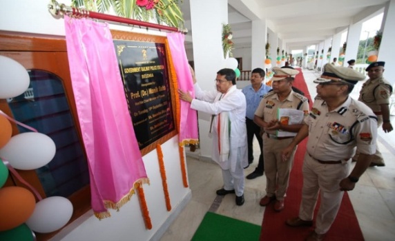 Chief Minister Dr. Manik Saha inaugurates new Government Railway Police Station at Belonia railway station, emphasising enhanced security for rail passengers during the South Tripura district tour