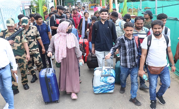Indian Students return home amid Bangladesh curfew and Student-Security Forces clashes via Akhura Check post.