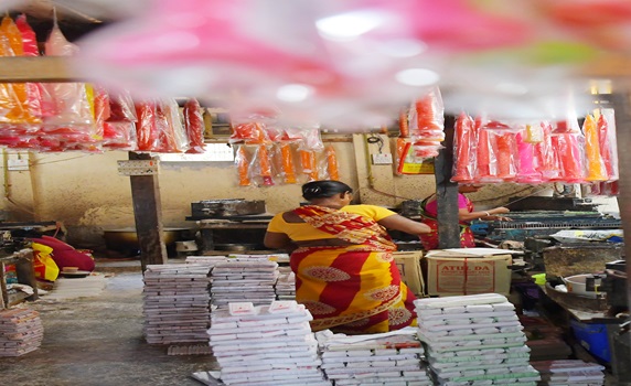 Workers craft vibrant candles in Agartala factory for Diwali, the Hindu Festival of Lights celebration. PIC-Abhisek