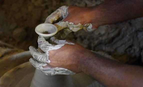 Potter crafting earthen lamps ahead of Diwali festival celebrated December 1st, outskirts of Agartala. PIC- Abhisek 