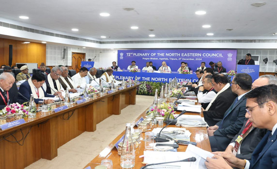 72nd NEC Plenary begins in Tripura with Home Mienister Amit Shah in chair nd all NE Chief Ministers and Governors in attendance. Minister MDoNER Jyotiraditya Scindia and MoS Dr Sukanta Majumdar also on dias.