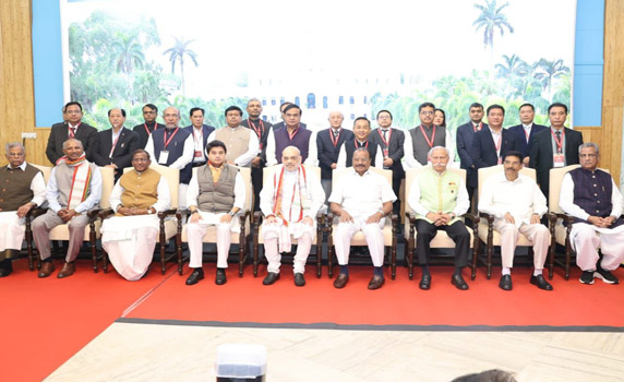 72nd NEC Plenary begins in Tripura with Home Mienister Amit Shah in chair nd all NE Chief Ministers and Governors in attendance. Minister MDoNER Jyotiraditya Scindia and MoS Dr Sukanta Majumdar also on dias.