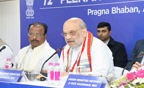 72nd NEC Plenary begins in Tripura with Home Mienister Amit Shah in chair nd all NE Chief Ministers and Governors in attendance. Minister MDoNER Jyotiraditya Scindia and MoS Dr Sukanta Majumdar also on dias.