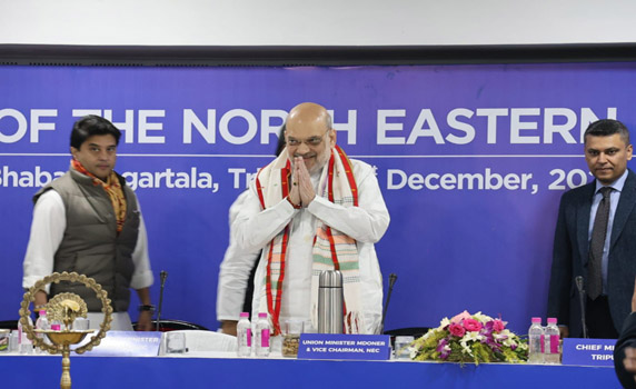 72nd NEC Plenary begins in Tripura with Home Mienister Amit Shah in chair nd all NE Chief Ministers and Governors in attendance. Minister MDoNER Jyotiraditya Scindia and MoS Dr Sukanta Majumdar also on dias.