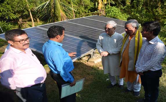 Tripura Deputy Chief Minister Jishnu Dev Varma inaugurates the Bio-Village Solar Hamlet & Gram Diwas in Kharansing Kami village, some 73 km away from Agartala. PHOTO BY-ABHISEK SAHA