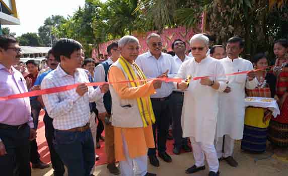 Tripura Deputy Chief Minister Jishnu Dev Varma inaugurates the Bio-Village Solar Hamlet & Gram Diwas in Kharansing Kami village, some 73 km away from Agartala. PHOTO BY-ABHISEK SAHA