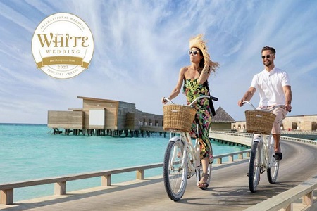 kuda villingili maldives recognized as the best honeymoon hotel 2023 by the white awards