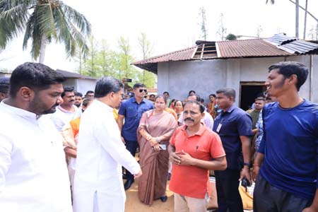 cm visits storm affected villagers  assures all help