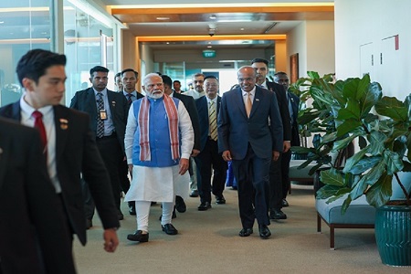 pm modi reached lion city singapore in second leg of his two nation tour