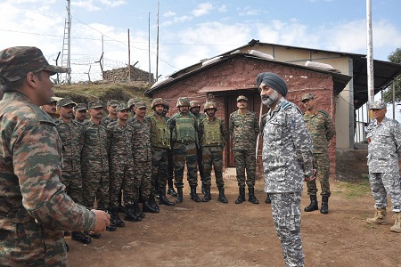 iaf chief air marshal a p singh visits jammu and forward positions