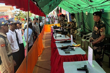 bsf’s weapons display at tripura university