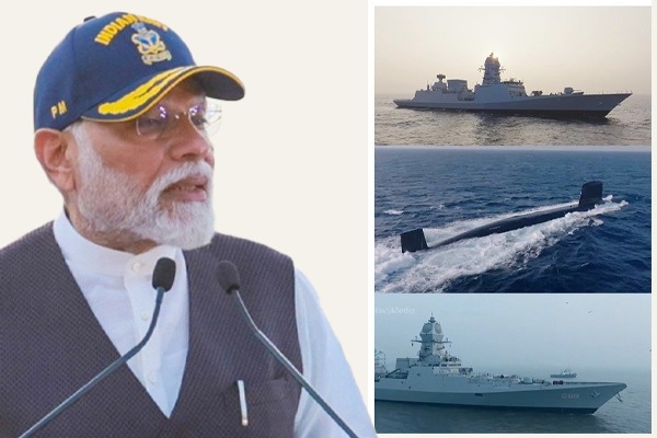 pm modi says india operates with spirit of development not expansionism dedicates 3 new frontline naval combatants to nation