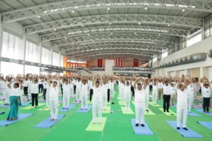 CM Dr. Manik Saha practiced Yoga