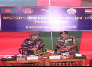 BSF–BGB Sector Commanders meet at Manughat to boost Border Security BSF–BGB Sector Commanders meet at Manughat to boost Border Security